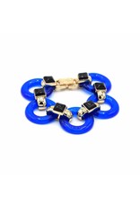 Armband met ronde blauwe schakels