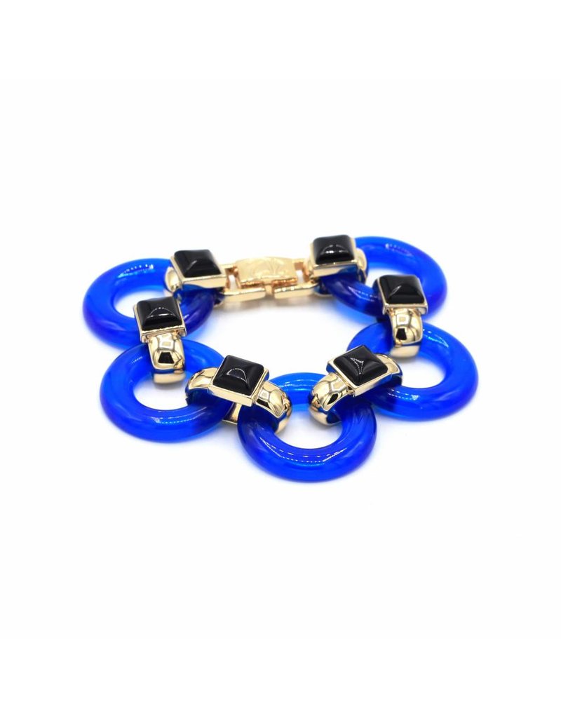 Armband met ronde blauwe schakels