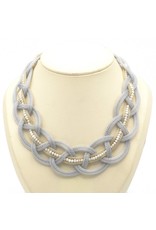 Vasso Galati Necklace with braided silver thread and small pearls