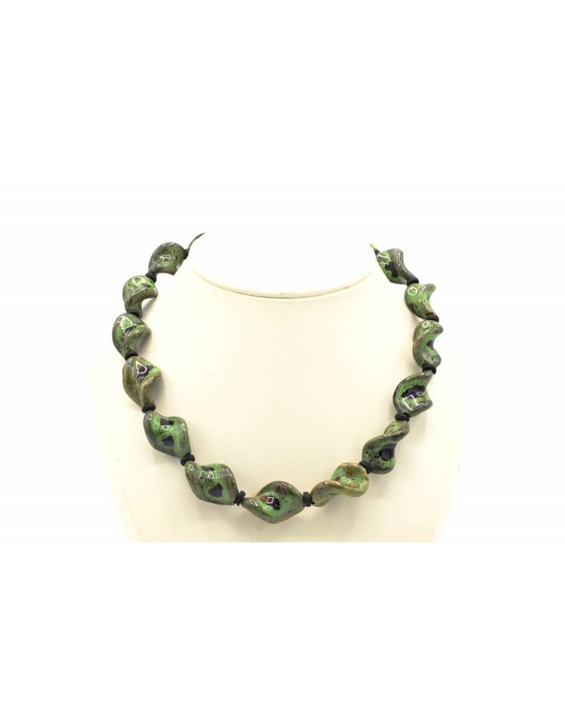 Green ceramic necklace