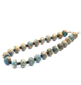 Necklace with blue beads