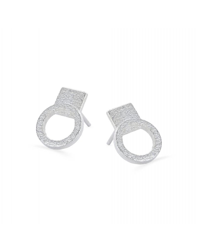 Ola Earrings studs circles silver