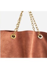 Clinch Handbag in Buckskin with Short Chains Brown