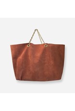 Clinch Handbag in Buckskin with Short Chains Brown