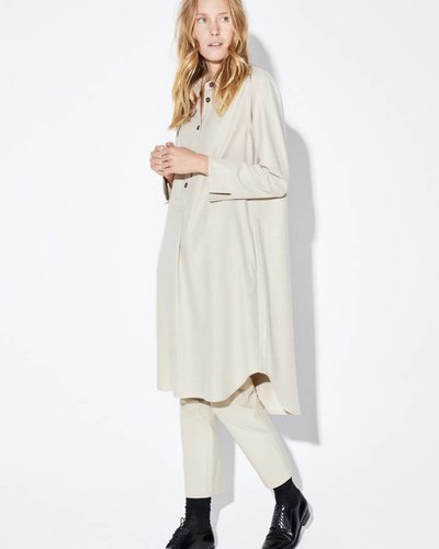 Zenggi WASHED FLANEL POLO DRESS BISCOTTO