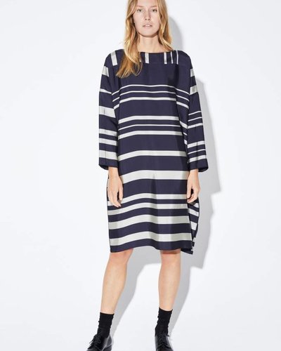 Zenggi SILK VISCOSE STRAIGHT DRESS MIDNIGHT BLUE
