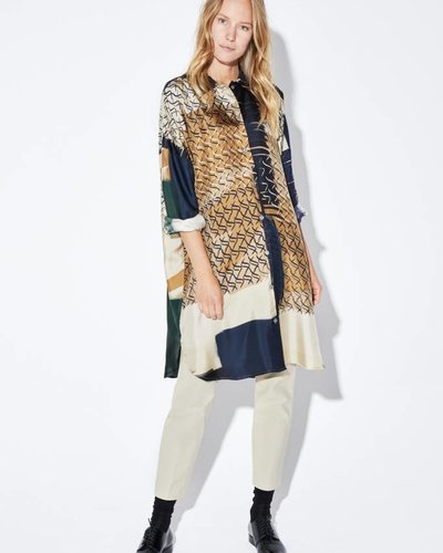 Zenggi SILK OVERSIZED SHIRT DRESS DEEP GREEN
