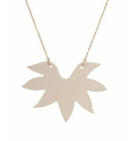 Mme Butterfly Necklace with pendant spines white