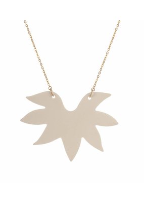 Mme Butterfly Necklace with pendant spines white