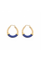 Barong Barong Earrings gold with stingray skin Blue