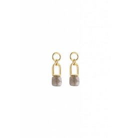 Studio Collect Flexible post earrings with labradorite