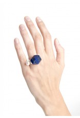 Studio Collect Statement ring with pearl & lapis lazuli