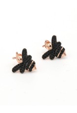 Earrings Fly Black/Rose Gold