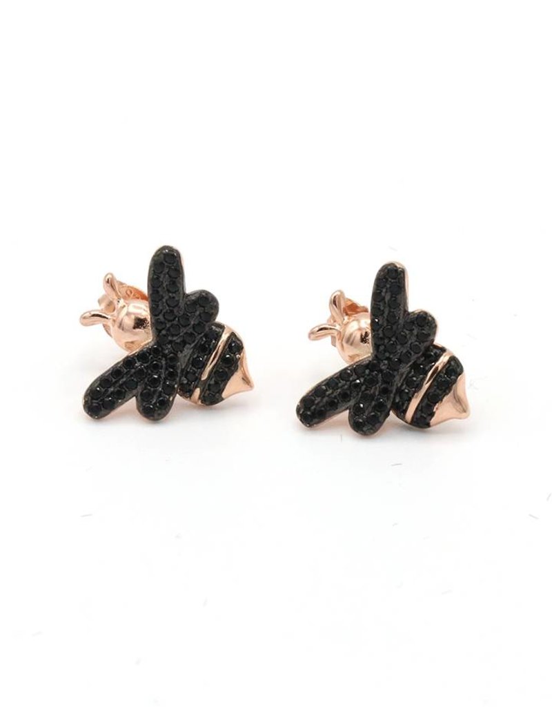 Earrings Fly Black/Rose Gold