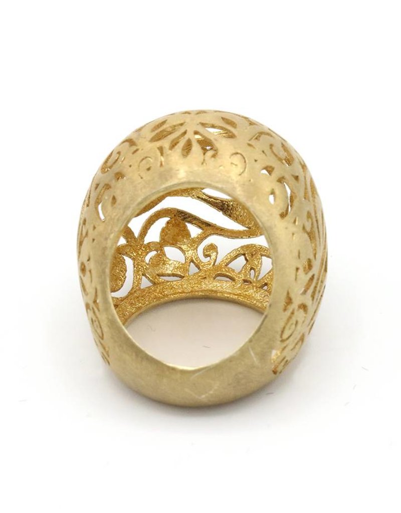Ring big open sphere gold