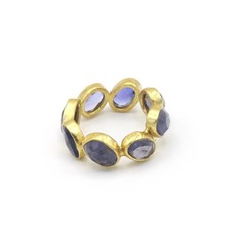 Adore Ring with gemstones iolite light blue