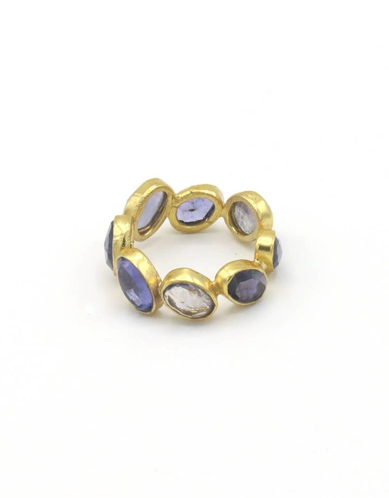 Adore Ring with gemstones iolite light blue