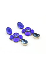 Philippe Ferrandis Earrings stones flower blue