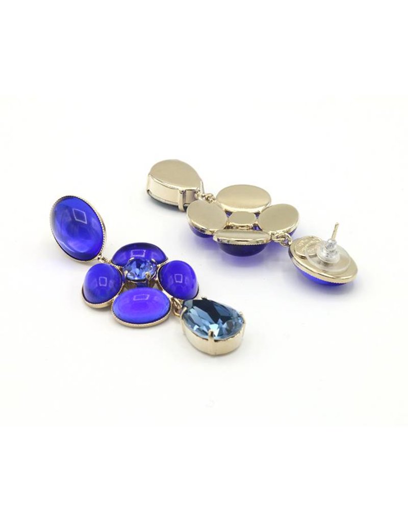 Philippe Ferrandis Earrings stones flower blue