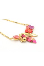 Philippe Ferrandis Necklace short with different stones red / pink