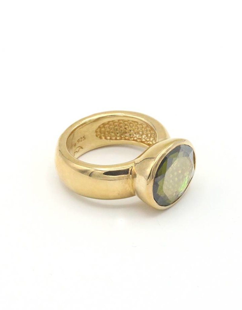 Heide Heinzendorff Ring with green crystal