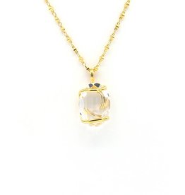 Andrea Marazzini Halsketting big ovale goud crystal penditif