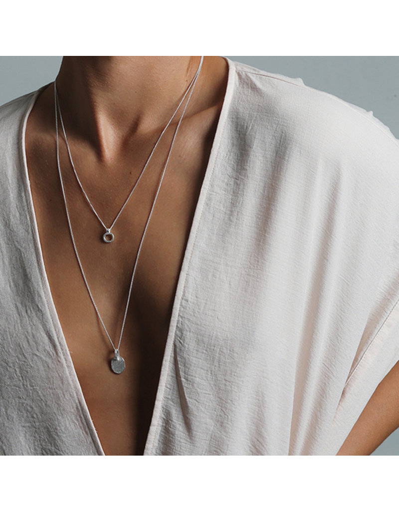 Ola Necklace minimal solid long silver