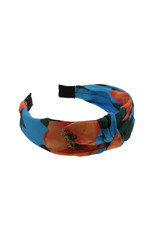 Haarband blauw rode bloemen