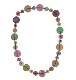 Necklace long colored discs pastel