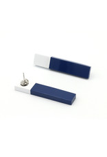 Earrings bar blue/white