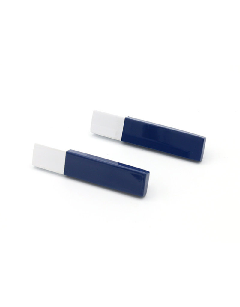 Earrings bar blue/white