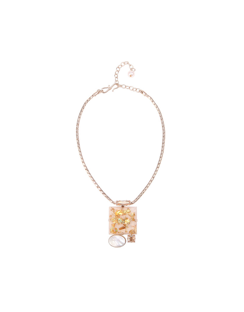 Philippe Ferrandis Necklace Short different stones white / gold glitter