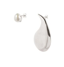 Wouters & Hendrix MIXED EARRINGS WITH DROP AND FRESHWATER PEARL SILVER