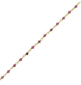 Muja Juma Armband 1 row garnet gold plated