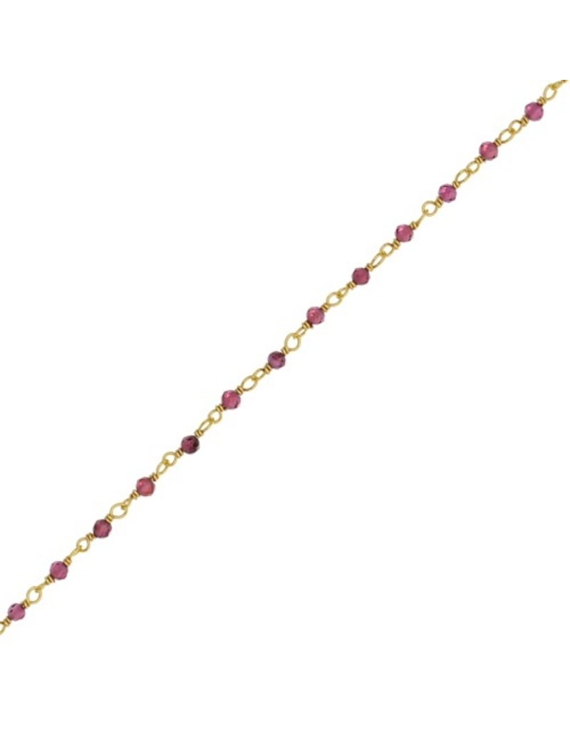 Muja Juma Armband 1 row garnet gold plated