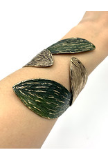 Tina Kotsoni Armband vast blaadjes zilver/groen