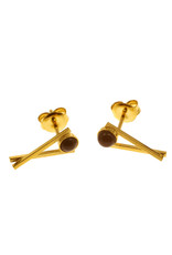 Rebels & Icons Earrings chopsticks gold with gemstone