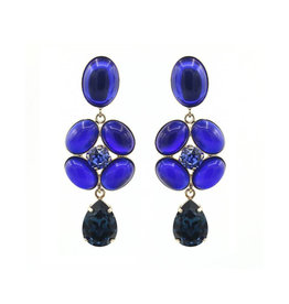 Philippe Ferrandis Earrings stones flower blue