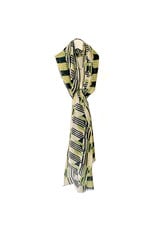 Scarf Sjaal met print groen/zwart/geel