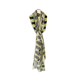 Scarf Sjaal met print groen/zwart/geel