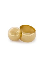 Wouters & Hendrix STATEMENT RING WITH BALL ELEMENT GOLD