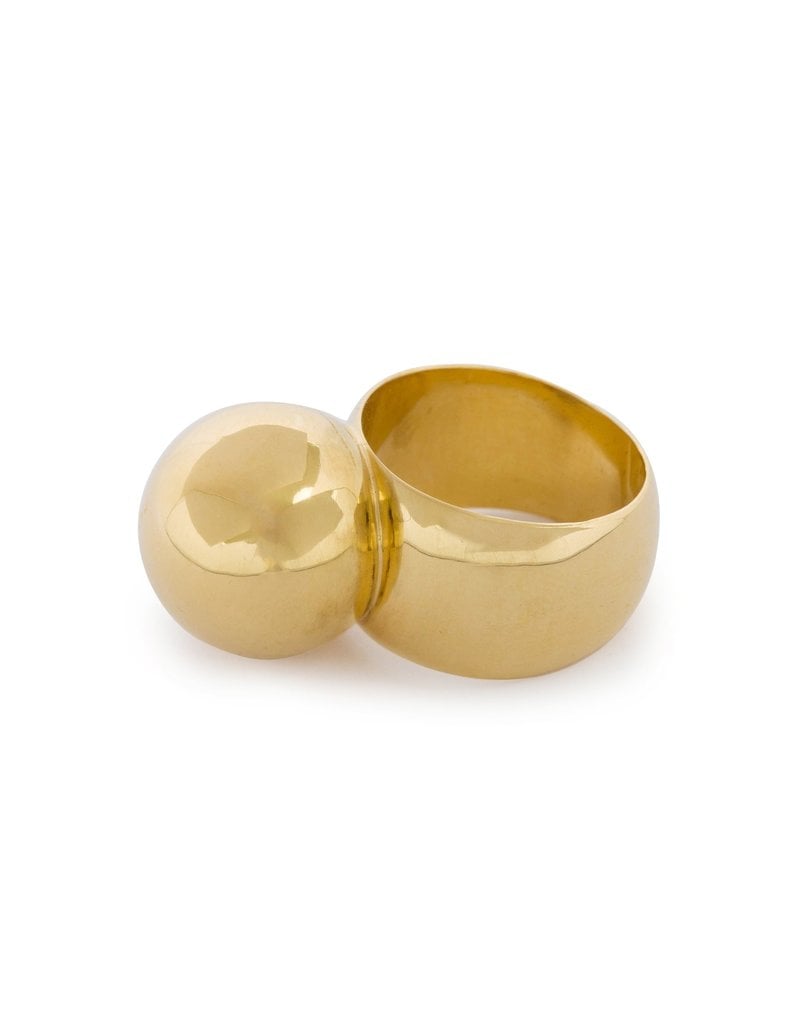 Wouters & Hendrix STATEMENT RING WITH BALL ELEMENT GOLD
