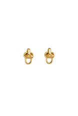 Wouters & Hendrix SUBTLE STUD EARRINGS WITH CHAIN ELEMENTS GOLD