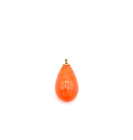 Heide Heinzendorff Changeable pendant orange quartz drop 30x15mm golden top