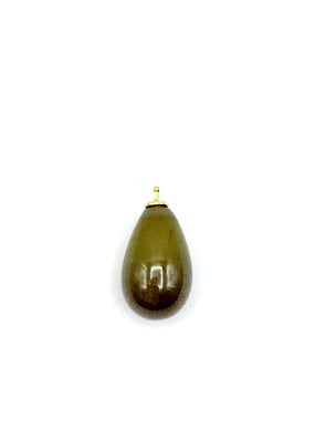 Heide Heinzendorff Changeable pendant khaki green quartz drop 30x15mm golden top