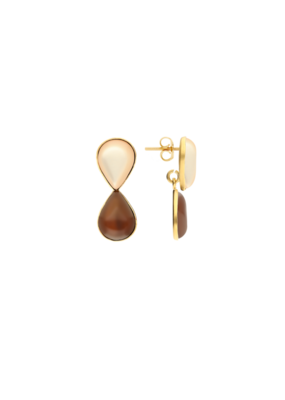 Atelier Louiza Earrings Roxy Silky Beige&Brown