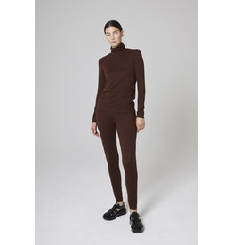 Travel Dress Soft Tencel Roll Neck Brown