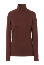 Travel Dress Soft Tencel Roll Neck Brown