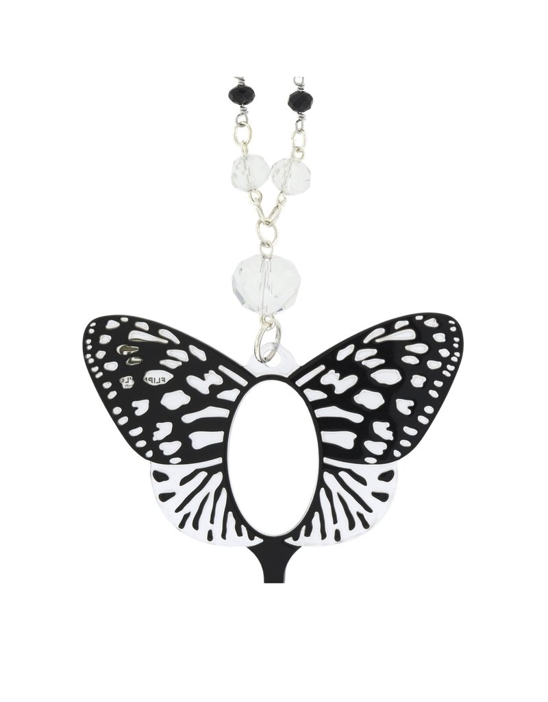 Flippan Look Halsketting Medallon Mariposa Real Negra