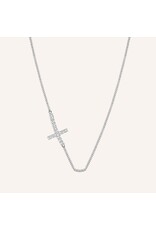 Diamanti per Tutti Silver necklace with cross in 21 little diamants